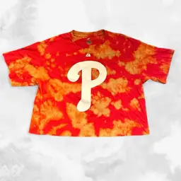 Philadelphia Phillies Cropped Tie Dyed T-shirt Large
