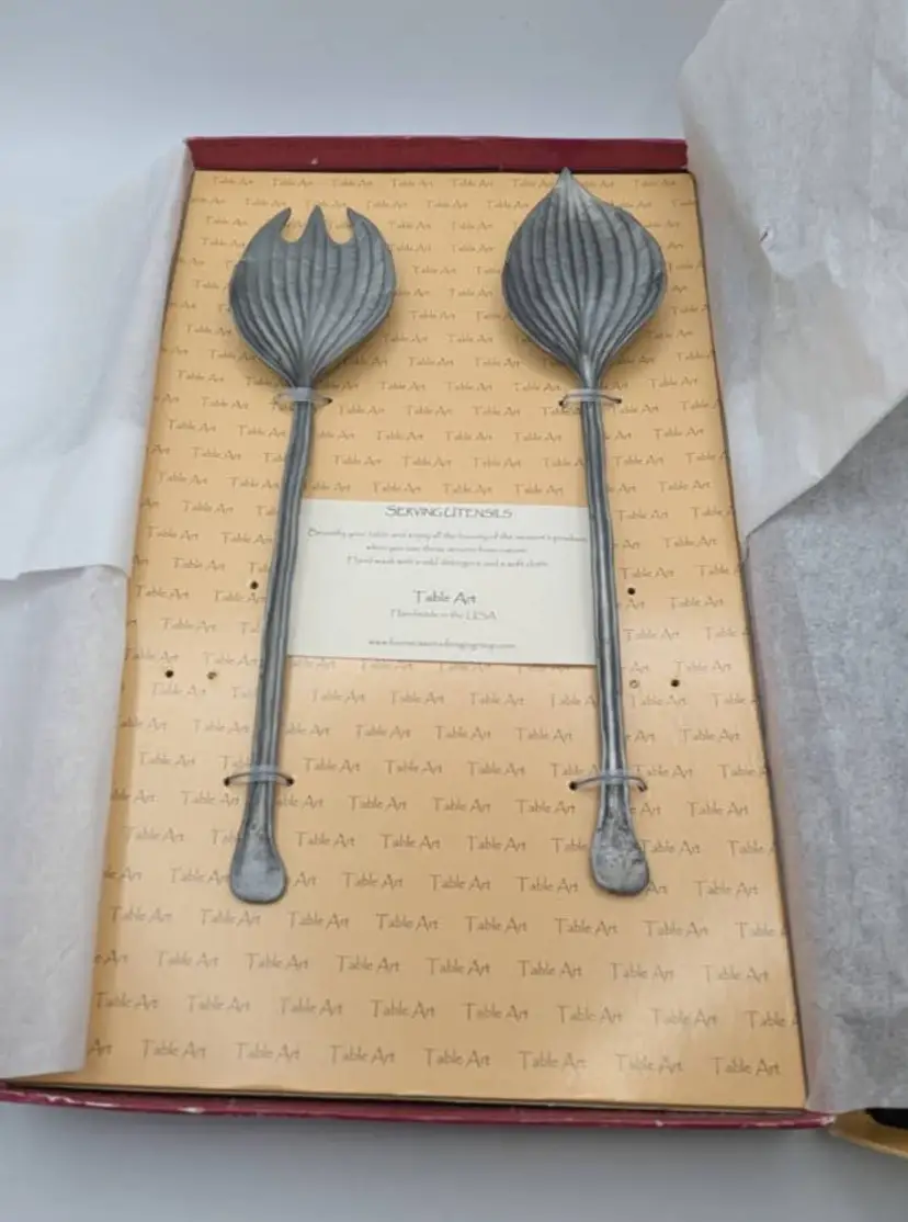 Original MICHAEL MICHAUD - TABLE ART Serving Utensils Hostas