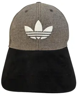 Adidas Originals Trefoil Plus Precurve Black Chambray & Black Suede Snapback Hat
