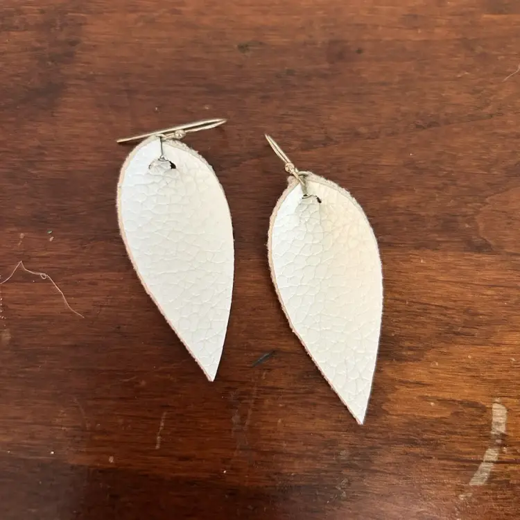 Lot Of 10 Faux Leather Boho Earrings Handmade Yellow Blue White Pink