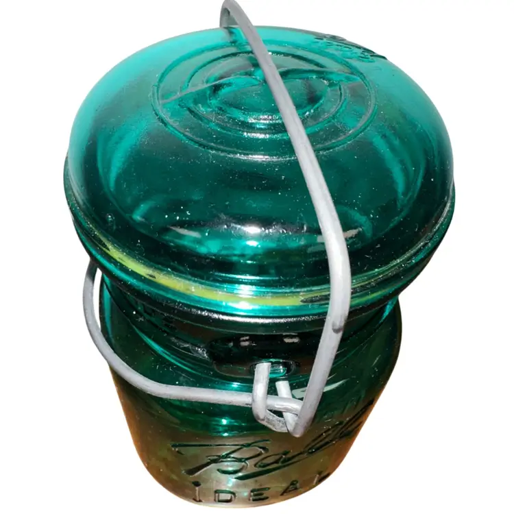 Vintage Ball Ideal Teal Mason Jar Pint Bi-Centennial