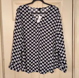 Ann Taylor size XXL Floral Print Long Sleeve Blouse NWT