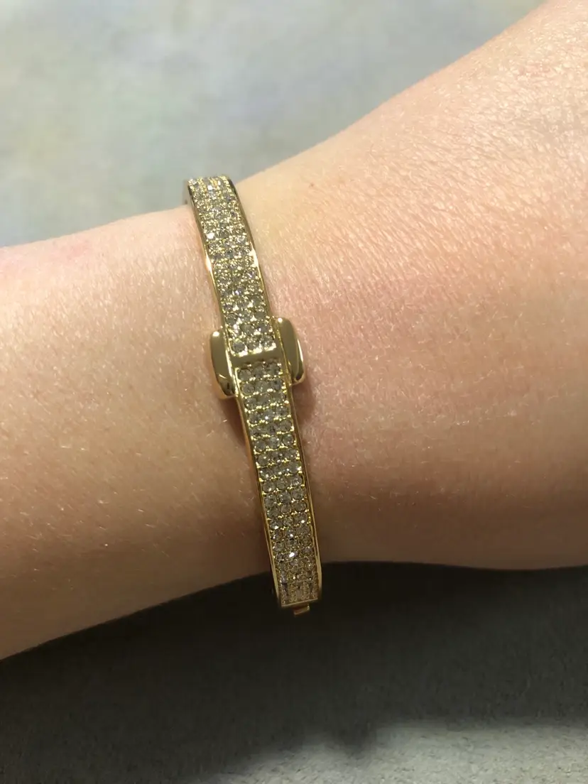 Gold-Tone Jeweled Cuff Bracelet