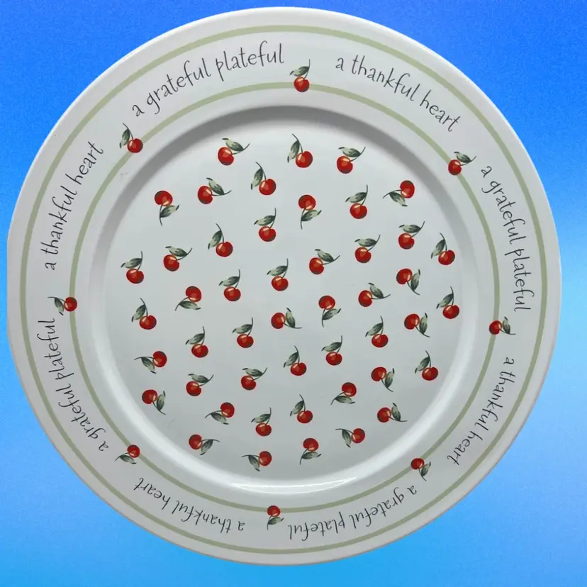 Hallmark Cherry Platter “A Thankful Heart..A Grateful Plateful” 12”