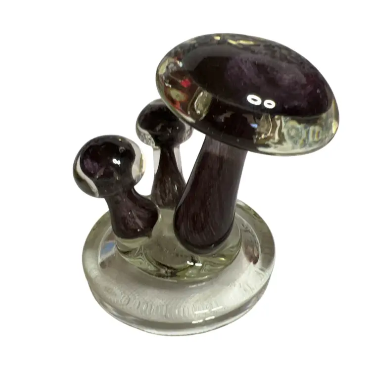 Art Glass Mushrooms Purple Somerso 5”