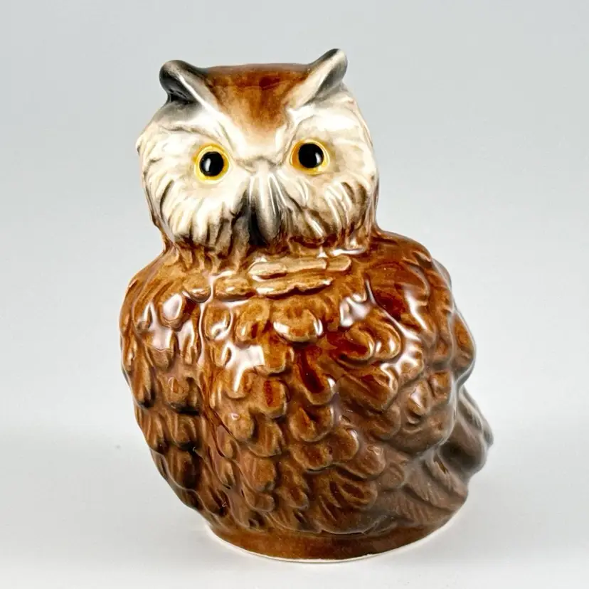 Goebel Hand-Painted Porcelain Screech Owl Figurine, Vintage Made in West Germany #38316-08