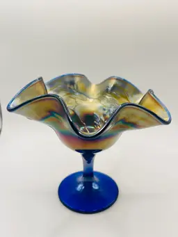 Vintage Fenton Carnival Glass Compote