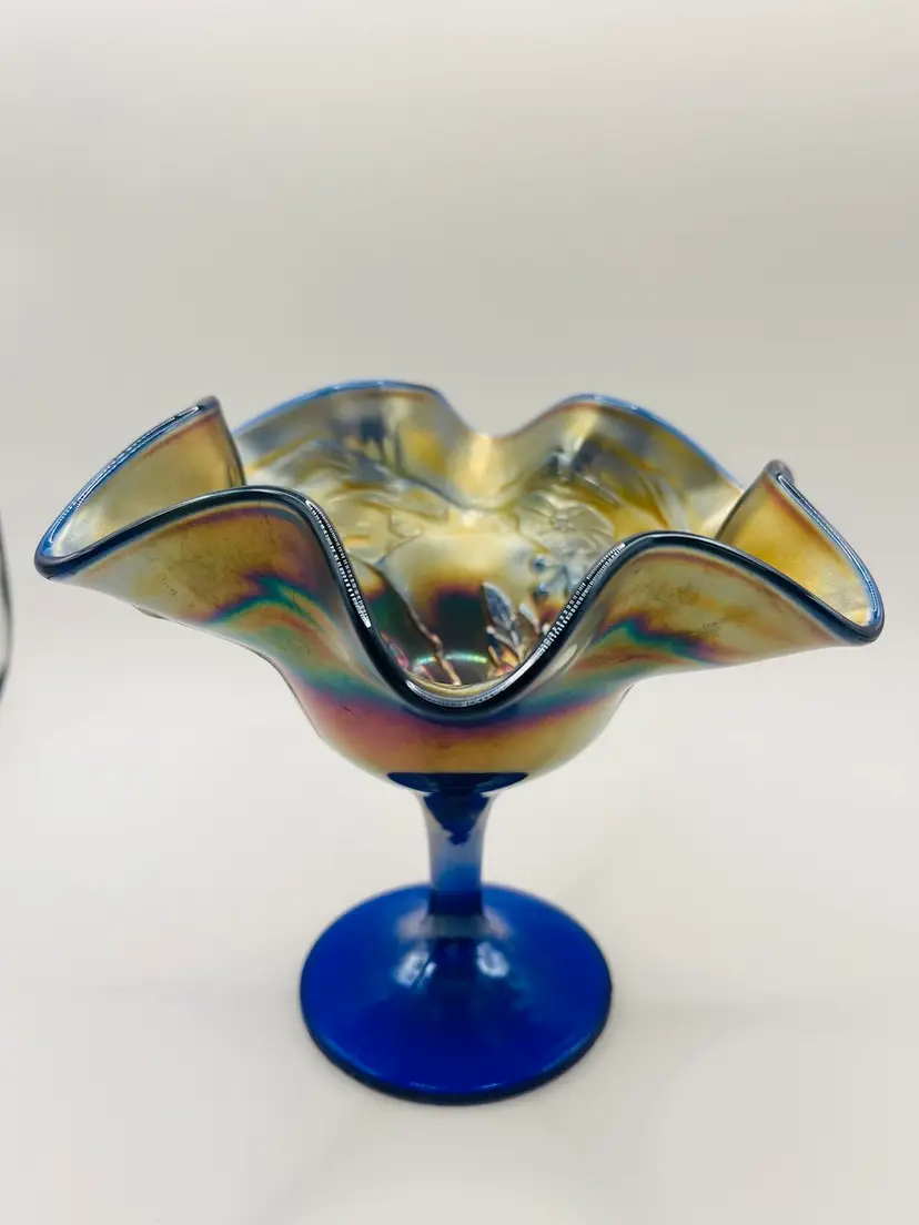 Vintage Fenton Carnival Glass Compote