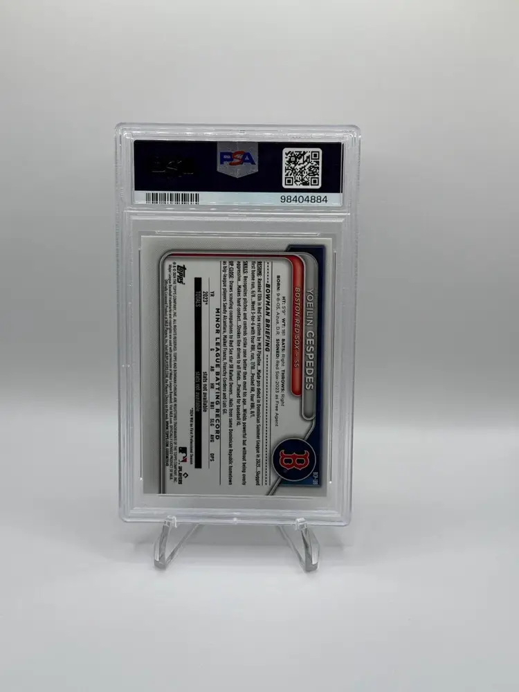 2024 Bowman Sapphire Yoeilin Cespedes 1st Green /99 PSA 9 Red Sox