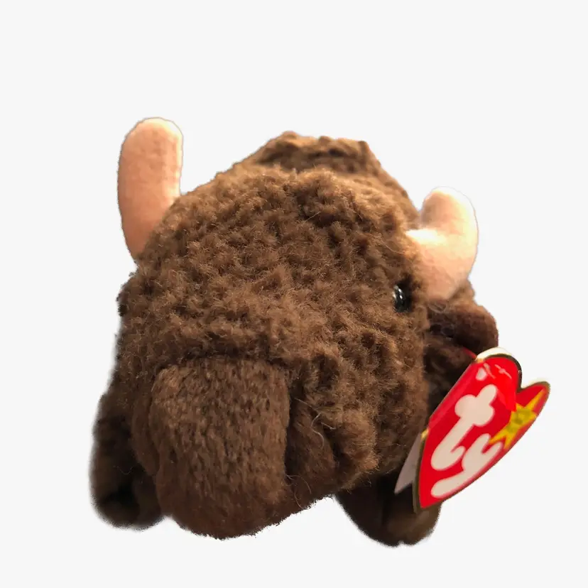Ty Beanie Babies Original "Roam" Plush Buffalo Bison Brown Tan Horns Stuffed  Vintage 1998