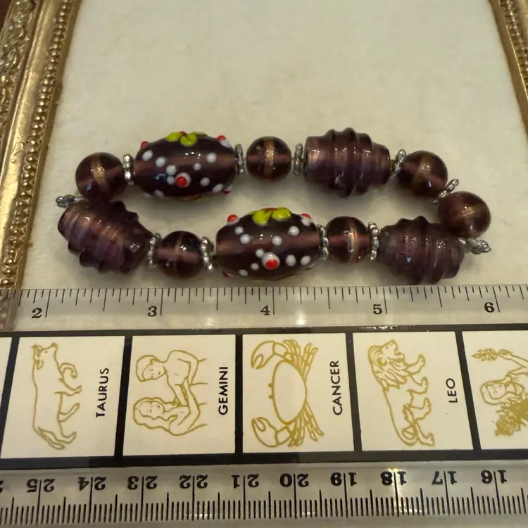 Glass Wedding Cake Bead Bracelet