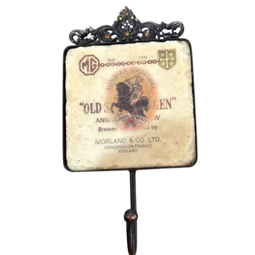 commemorative plaque or sign for "Old Speckled Hen" ale, celebrating the 50th anniversary (1929-1979) of MG cars Hook With rhinestones