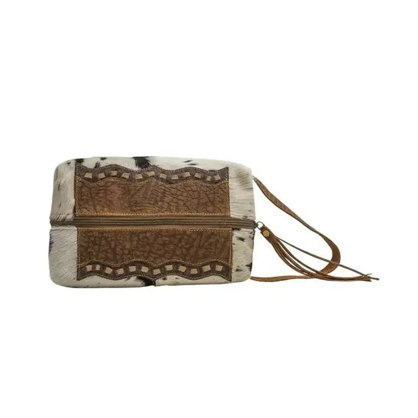 Myra Bag Rustic Cowhide Make up bag/Shave Kit