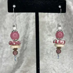 #94 "Debbie Cakes" Series - Handmade by Me -- Vintage Lampwork Earrings