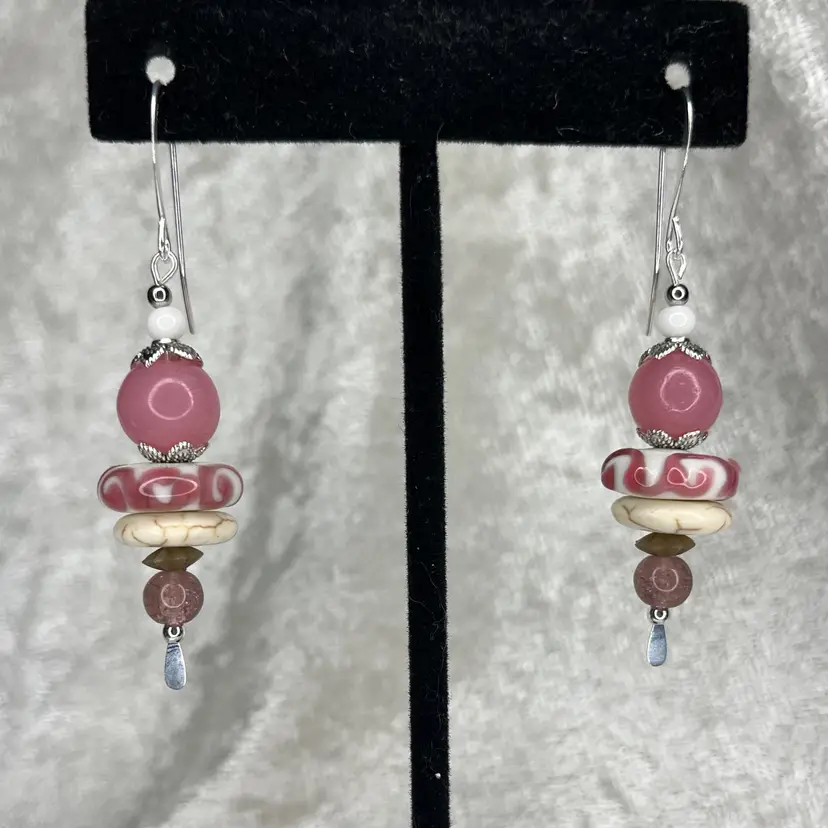 #94 "Debbie Cakes" Series - Handmade by Me -- Vintage Lampwork Earrings