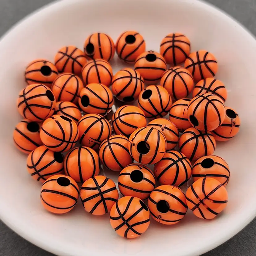 20pcs Acrylic Basketball Beads 12mm #BC120