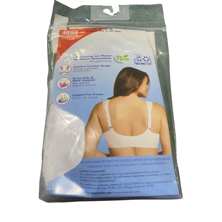 Playtex White 18Hour Bra 42B NEW