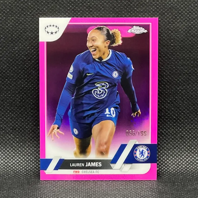 Lauren James 2022/23 Topps Chrome Pink Refractor /199 Soccer Card Chelsea