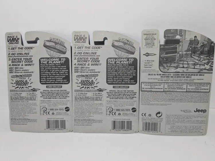 2002 Hot Wheels Masters of the Universe MOTU - 2x He-Man Twin Mill II, Ram Man '41 Willy Coupe