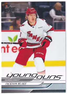 2024-25 Upper Deck #470 Jackson Blake YG RC Carolina Hurricanes Hockey Card