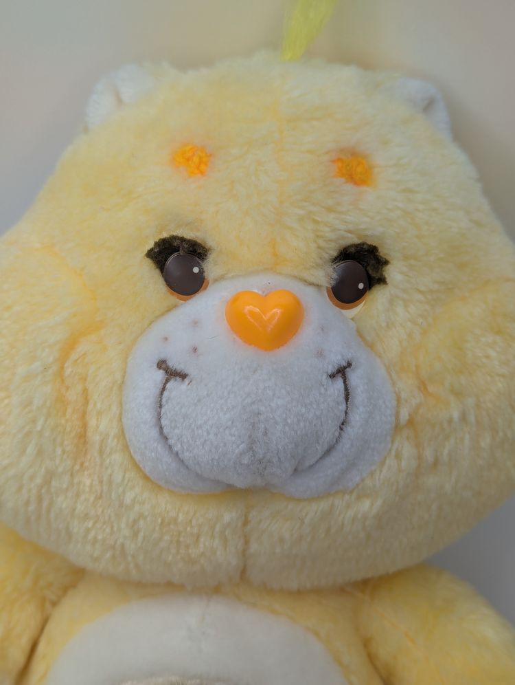 Care Bear Funshine 13" Plush Stuffed Animal Kenner 1983 Yellow Smiling Sun Sunshine Vintage 80s collectible Cartoon toys