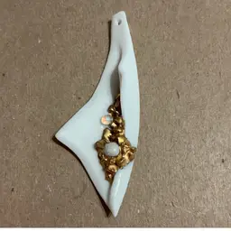 FFFT Hand Painted and Beaded by Irene Graham Pendant 3” x 1”