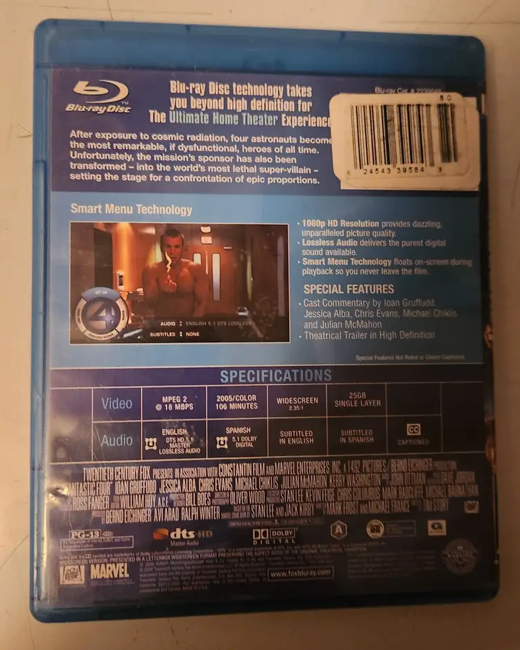 Fantastic Four Blu-ray - Superhero Action Adventure