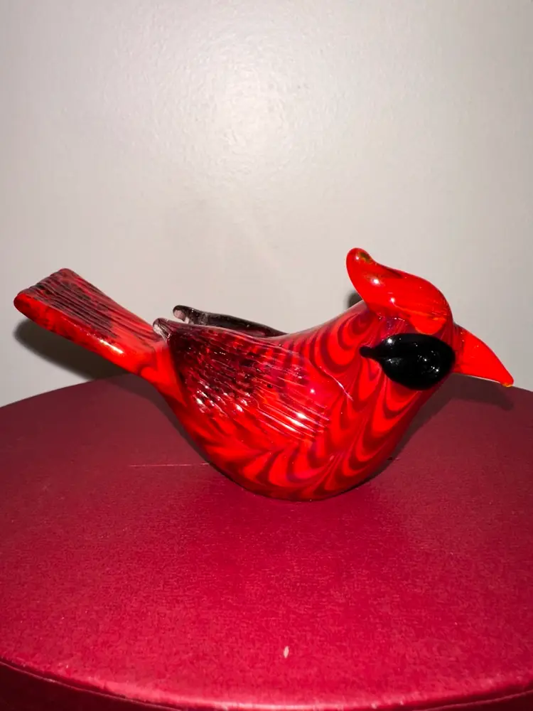 Fitz And Floyd Glass Menagerie Cardinal Hand Blown Glass Art In Box