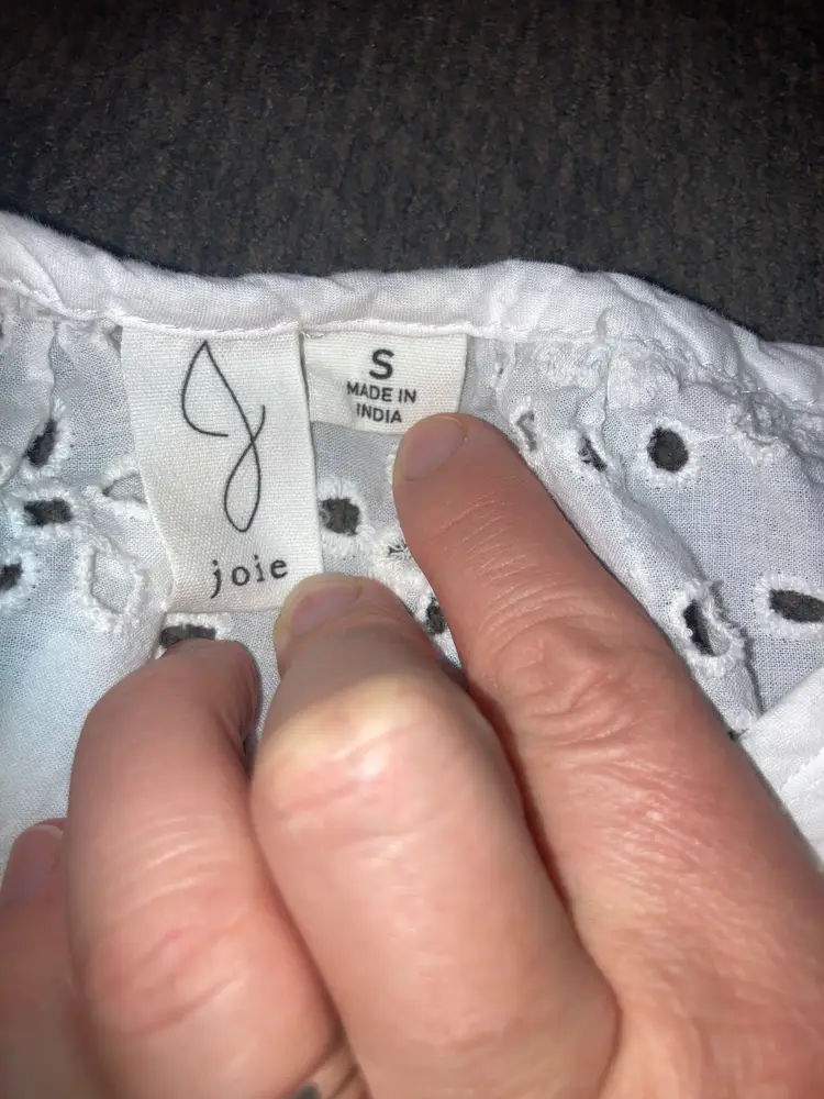 Joie Brand White Eyelet Peasant Blouse