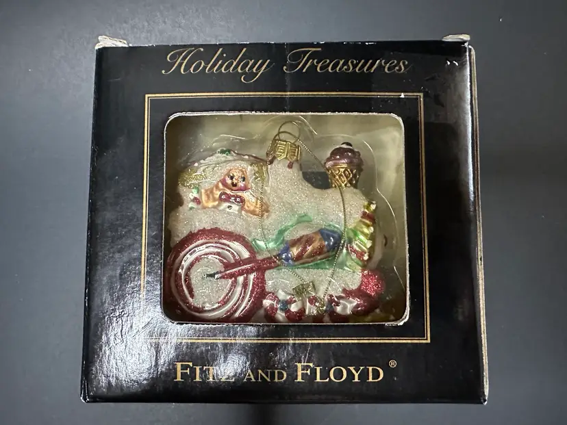 Vintage Fitz and Floyd Glass Candylane Train Engine Ornament