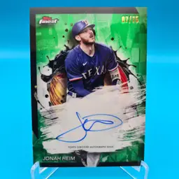 Jonah Heim 2024 Topps Finest Auto Green 7/75 Texas Rangers