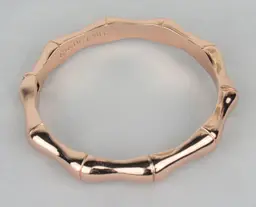 Rustic Cuff Rose Gold Tone Bamboo Magnetic Close (missing safety latch)