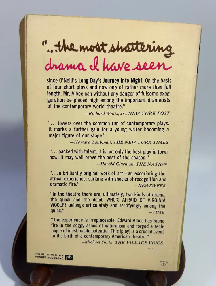 Vintage 'Who's Afraid of Virginia Woolf?' Edward Albee Paperback Book 1963 Pocket Books
