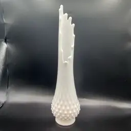 Fenton Milk Glass Hobnail Swung Vase