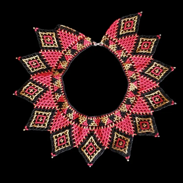 Beaded Necklace Native American 11" Diameter Approximately Handmade Unbranded