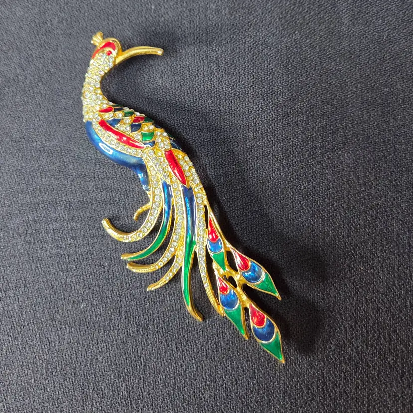 Large Peacock Brooch