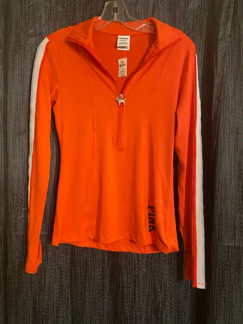 Victoria's Secret PINK Women's XS Quarter-Zip Long Sleeve Activewear Top - NWT