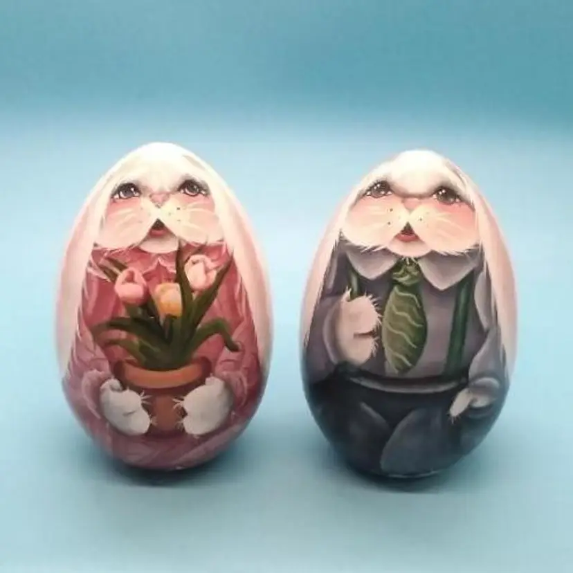 -Wooden Rabbit Themed Eggs