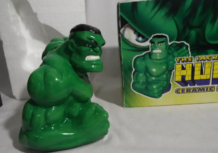 Marvel The Incredible Hulk Green Ceramic Coin Bank Comic Images