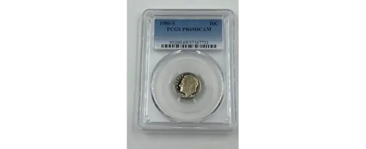 UNITED STATES-1980-S RO0SEVELT PCGS PR69DCAM DIME