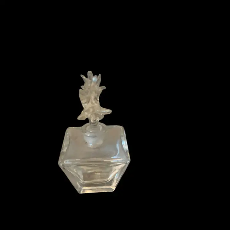 Perfume Bottle W/Bird Stopper 1 3/4 X 1 1/2 X  2 3/4 Inches