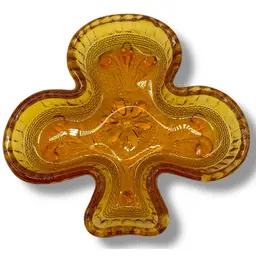 Vtg Club Glass Ashtray Orange Amber 3.5” Textured