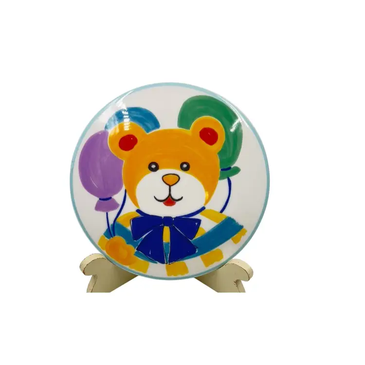 VINTAGE LIDDED RAMEKIN 
TRINKET KEEPSAKE BOX 
“Happy Bear”By Mikasa Japan