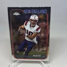 2024 Topps Chrome-Drake Maye  Chrome RC #203 New England Patriots