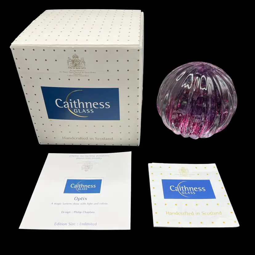 Caithness Glass Paperweight “Optix” Design By Philip Chaplain Perth, Scotland