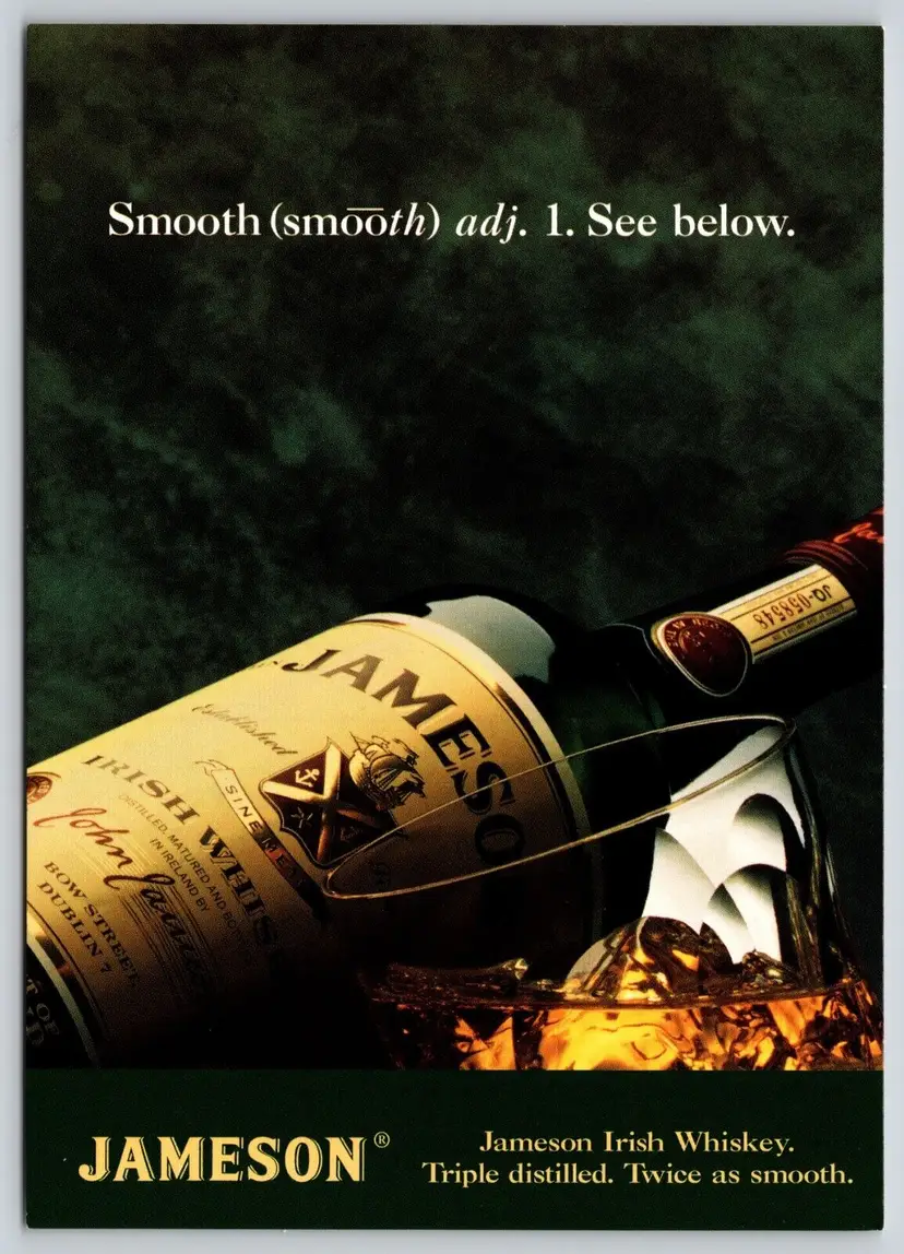 Postcard Smooth Jameson Irish Whiskey Advertisement Saint Patrick's Day Ireland