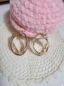 JCM 925 tri~color hoop earrings