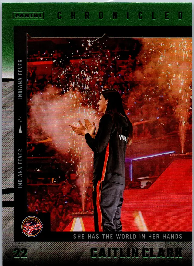 2025 Panini Caitlin Clark Chronicled Caitlin Clark #57 Green Holo Indiana Fever