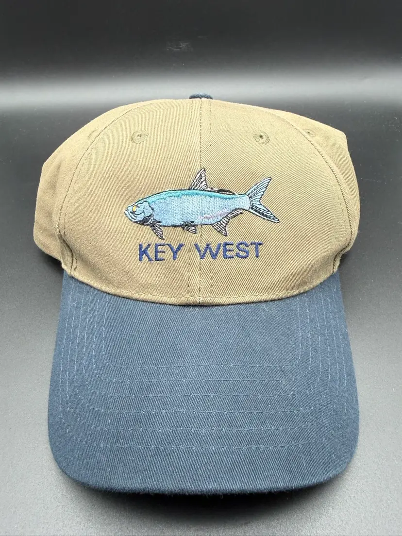 Key West Hat Cap Tarpon Fish Fishing Embroidered Adjustable Destination Travel