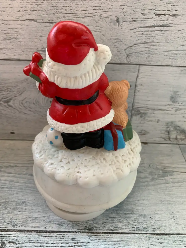 Christmas Santa & Bear Musical Figurine China